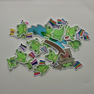 pegatinas de rana lgbtq / pegatinas queer / arte de rana / ranas gay