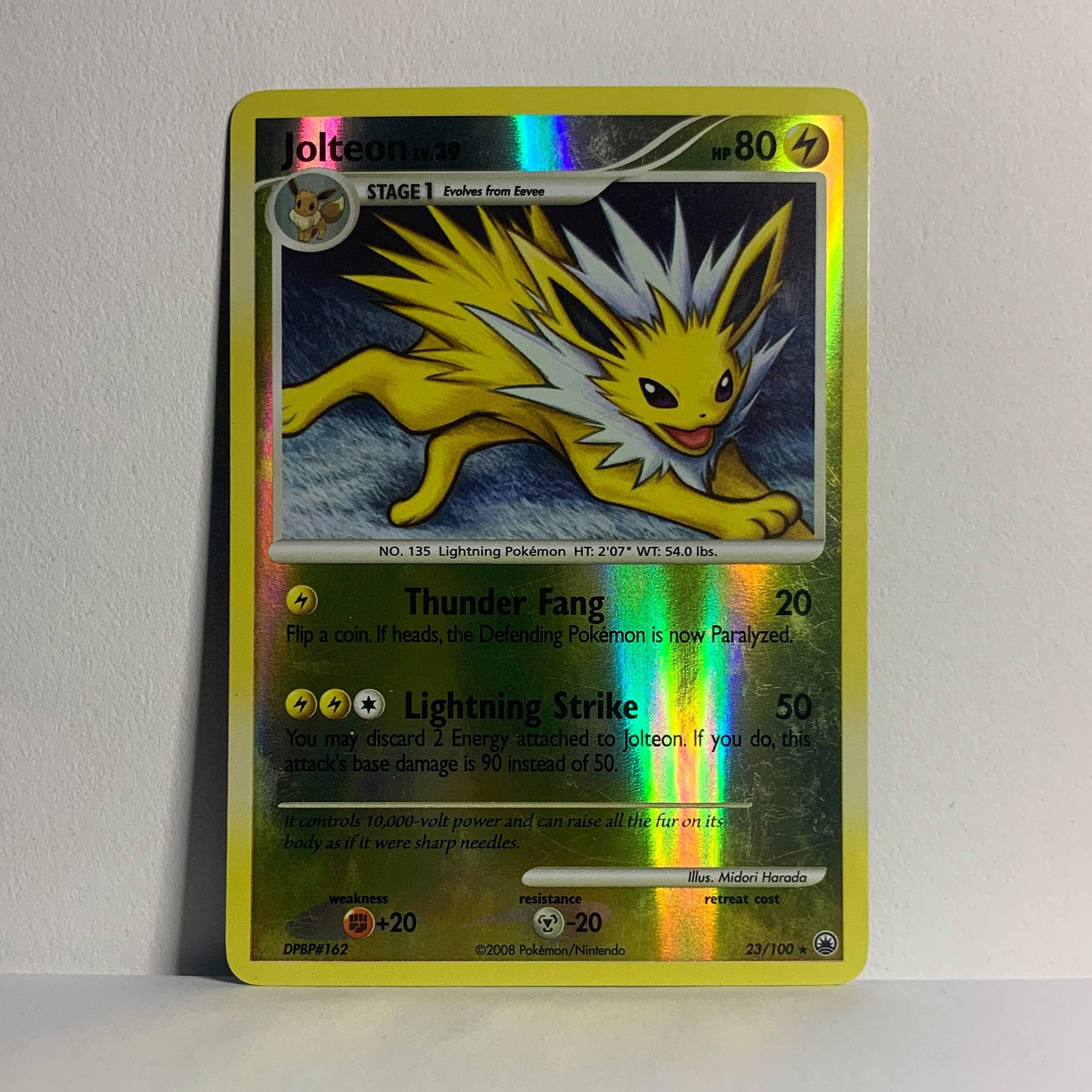 Jolteon 23/100 Rare Reverse Holo Majestic Dawn Pokemon NM Etsy