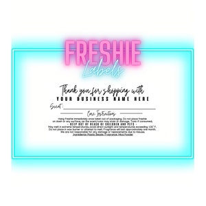 ROLL OF 250 - Large Car Freshie Warning Labels, Custom Warning Labels for Freshies, Car Freshener Labels, Custom Car Candle Labels w/ Scent