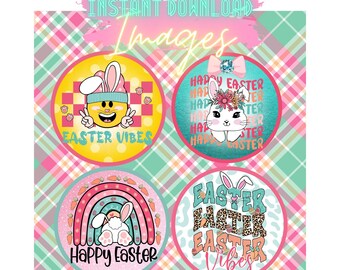 INSTANT DOWNLOAD - Easter PNG Images - Cardstock for Freshies, Car Coasters, T-Shirts & More - Spring - Vintage - Retro - Digital