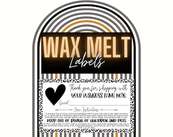 ROLL OF 250 - Large Wax Melt Warning Labels, Custom Warning Labels for Wax Melts, Candle Square Stickers, Custom Candle Labels w/ Scent