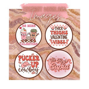 INSTANT DOWNLOAD - Valentine PNG Images - Cardstock for Freshies, Car Coasters, T-Shirts & More - Valentines - Vintage - Retro - Digital