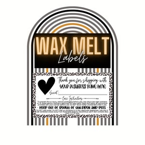 ROLL OF 250 - Large Wax Melt Warning Labels, Custom Warning Labels for Wax Melts, Candle Square Stickers, Custom Candle Labels w/ Scent