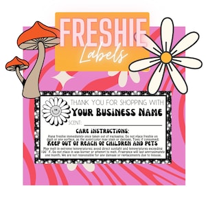 ROLL OF 250 - Large Car Freshie Warning Labels, Custom Warning Labels for Freshies, Car Freshener Labels, Custom Car Candle Labels w/ Scent