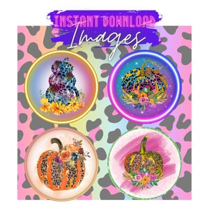 INSTANT DOWNLOAD - Fall Pumpkin PNG Images - Cardstock for Freshies, Car Coasters, T-Shirts & More  - Digital Download