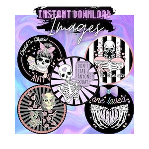 INSTANT DOWNLOAD - Valentine PNG Images - Cardstock for Freshies, Car Coasters, T-Shirts & More - Valentines - Vintage - Retro - Digital