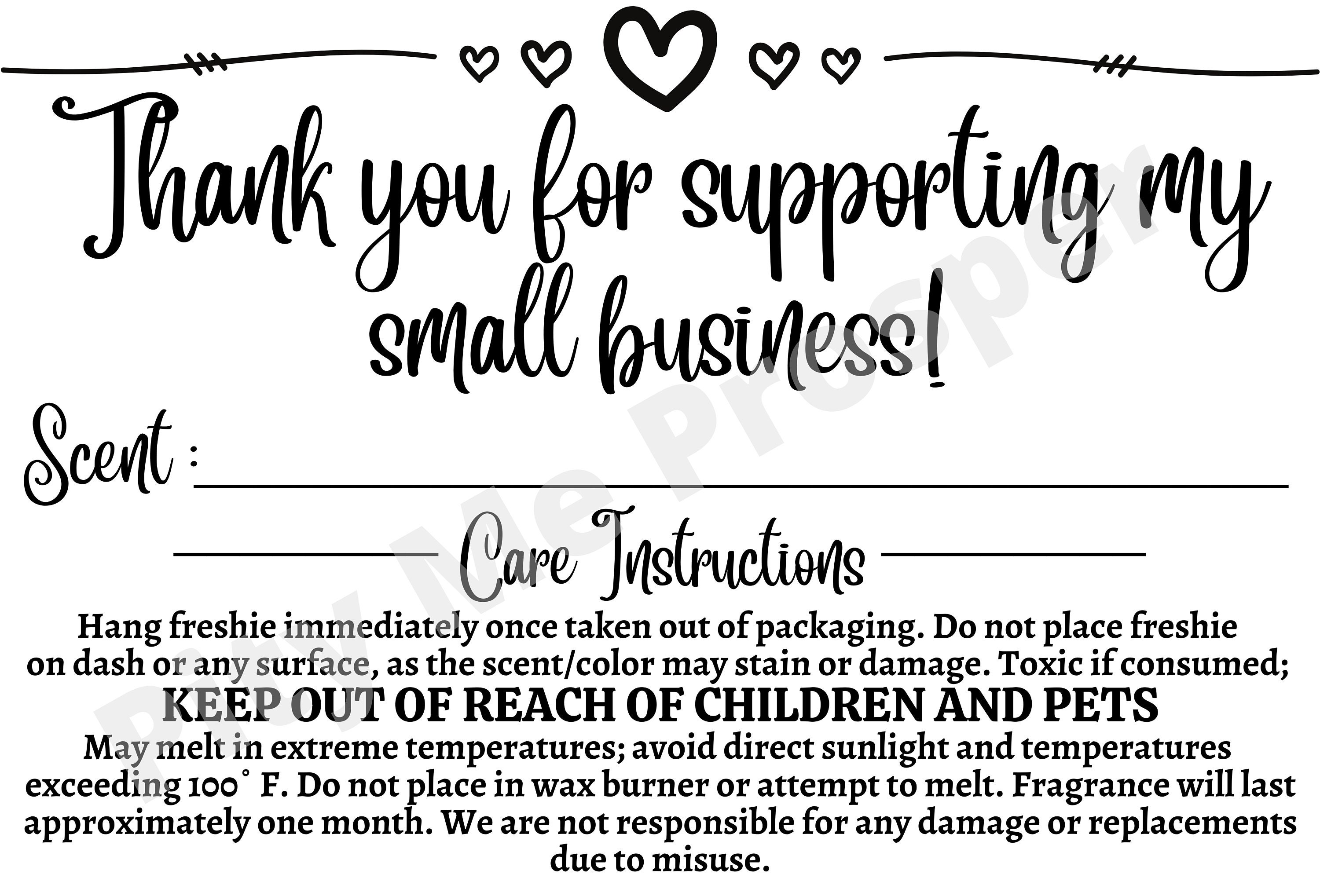 INSTANT DOWNLOAD Freshie Warning Labels With Space to Write Etsy