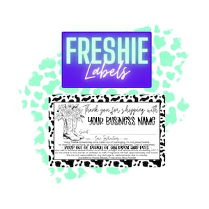 ROLL OF 250 - Large Car Freshie Warning Labels, Custom Warning Labels for Freshies, Car Freshener Labels, Custom Car Candle Labels w/ Scent