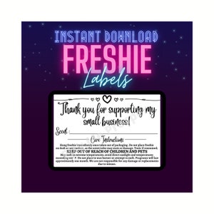DESCARGA INSTANTE - ¡Etiquetas de advertencia Freshie con espacio para escribir aroma! DIY - Freshies - Pegatinas