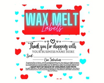 ROLL OF 250 - Large Wax Melt Warning Labels, Custom Warning Labels for Wax Melts, Candle Square Stickers, Custom Candle Labels w/ Scent