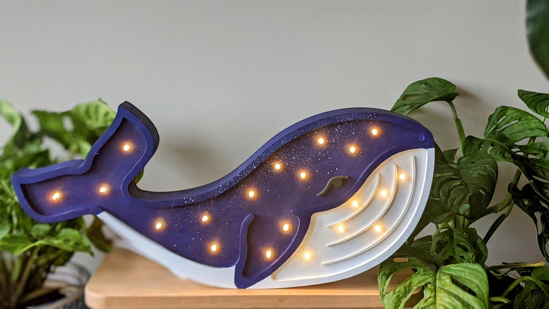 Blaue Wallampe aus Holz, Nachtlicht blaugrün, Kinderlampe Wal, Kinderzimmerdekoration, Geburtstagsgeschenk, Babyzimmer, Nachtlicht Kinder, Ozean, Meer Bild 6