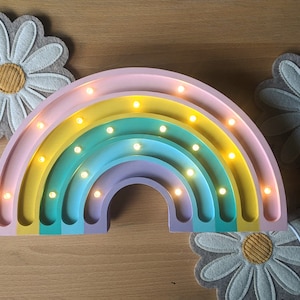Handmade wooden rainbow night light, LED wall lamp