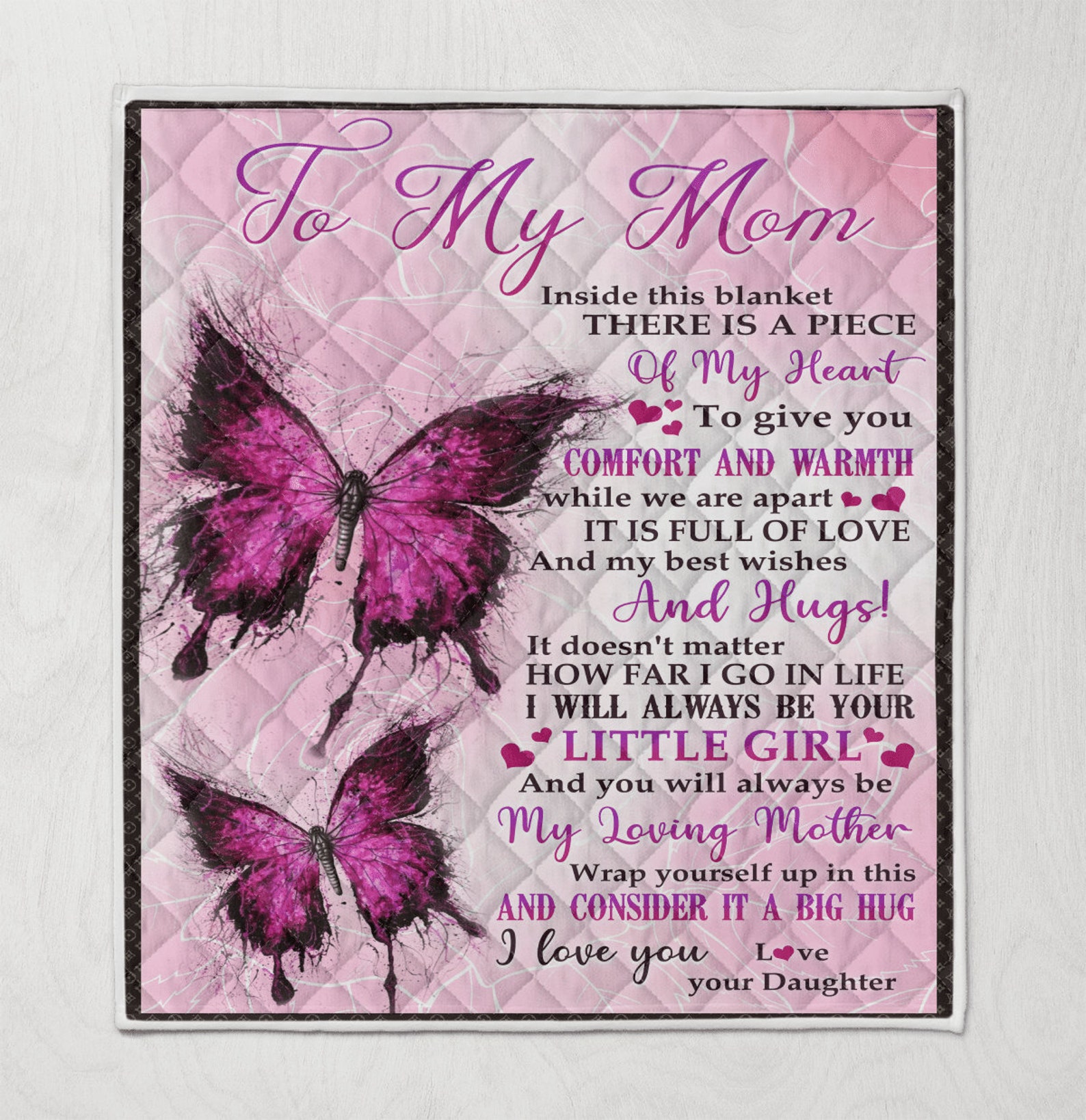 To My Mom Inside This Blanket Of My Heart Gift For Daughter Etsy