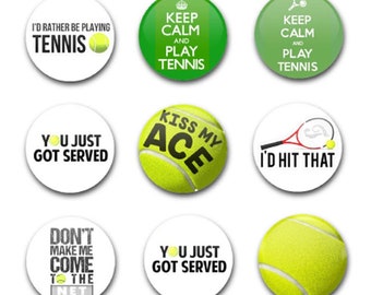 1" 25mm Button Badge X9 Tennis