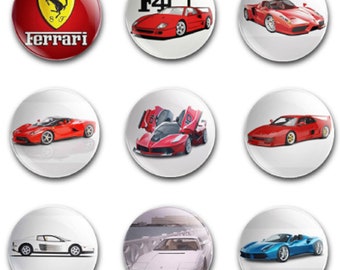 1" 25mm Button Badge X9 Ferrari