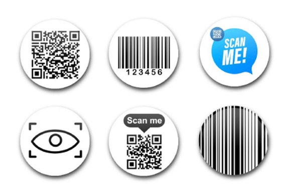 1 Button Badge X6 Barcode Code Scan Me - Etsy Finland