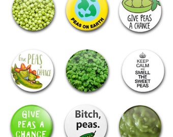 1" 25mm Button badge X9 For Peas
