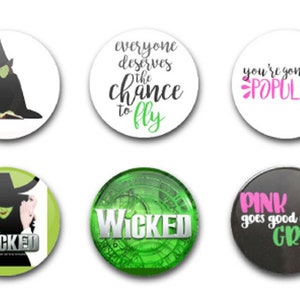 25 mm 1" buttonbadges x 6 Wicked