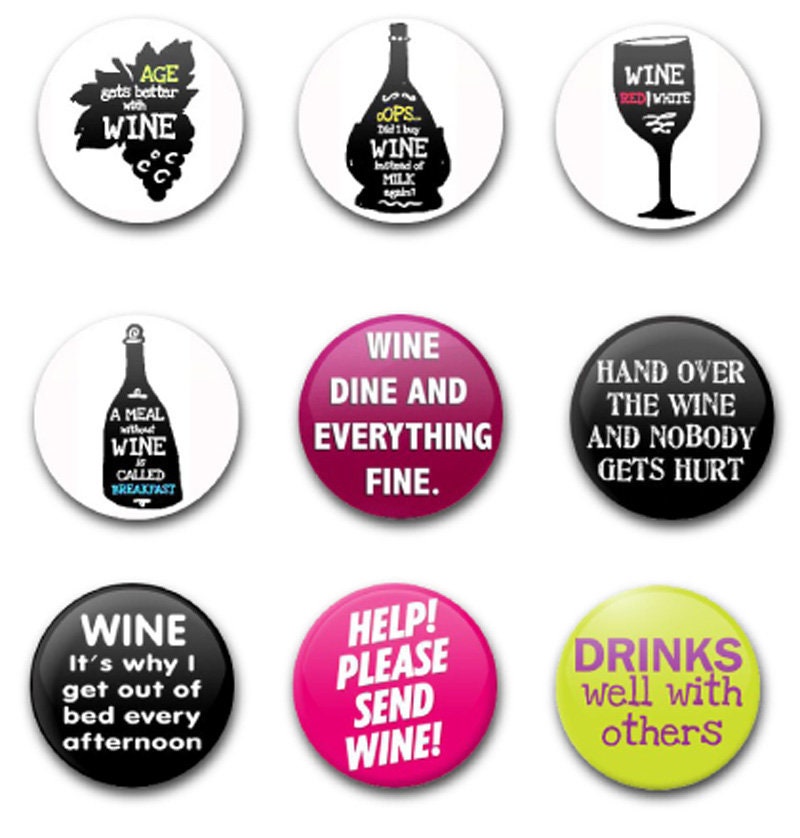 1" 25mm Button badge X9 For Wine Set 1
