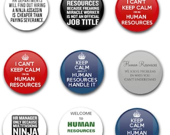 1" 25mm Button Badge X9  Human Resources