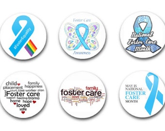 1" 25mm Button Badge X6 Foster Care