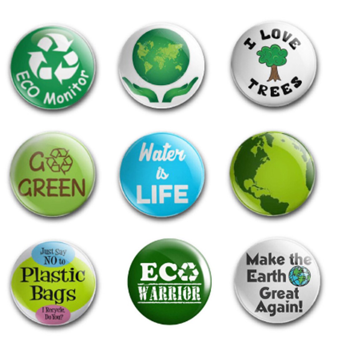 25mm 1" Button Badges X9 Save Our Planet - Etsy New Zealand