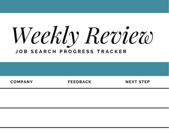 Weekly Job Search Progress Tracker Planner  | Instant Download Printable Template | Unique Custom Colors | *SALE*