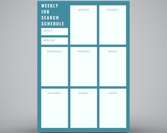 50% OFF - Weekly Job Search Planner  | Instant Download Printable Template | Unique Custom Colors | *SALE*