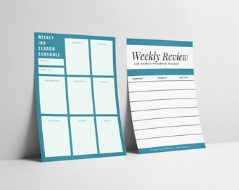 Buy 1 Get 2 - Weekly Job Search Planner + Progress Tracker Bundle  | Instant Download Printable Template | Unique Custom Colors |  *SALE*