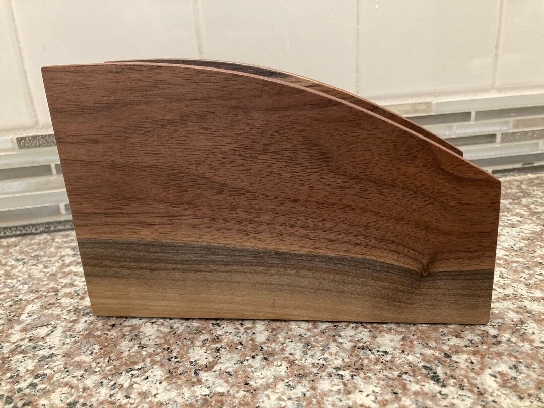 Wooden Napkin Holder, Cloth Napkin Holder, Paper Napkin Holder, Walnut Napkin Holder, Letter