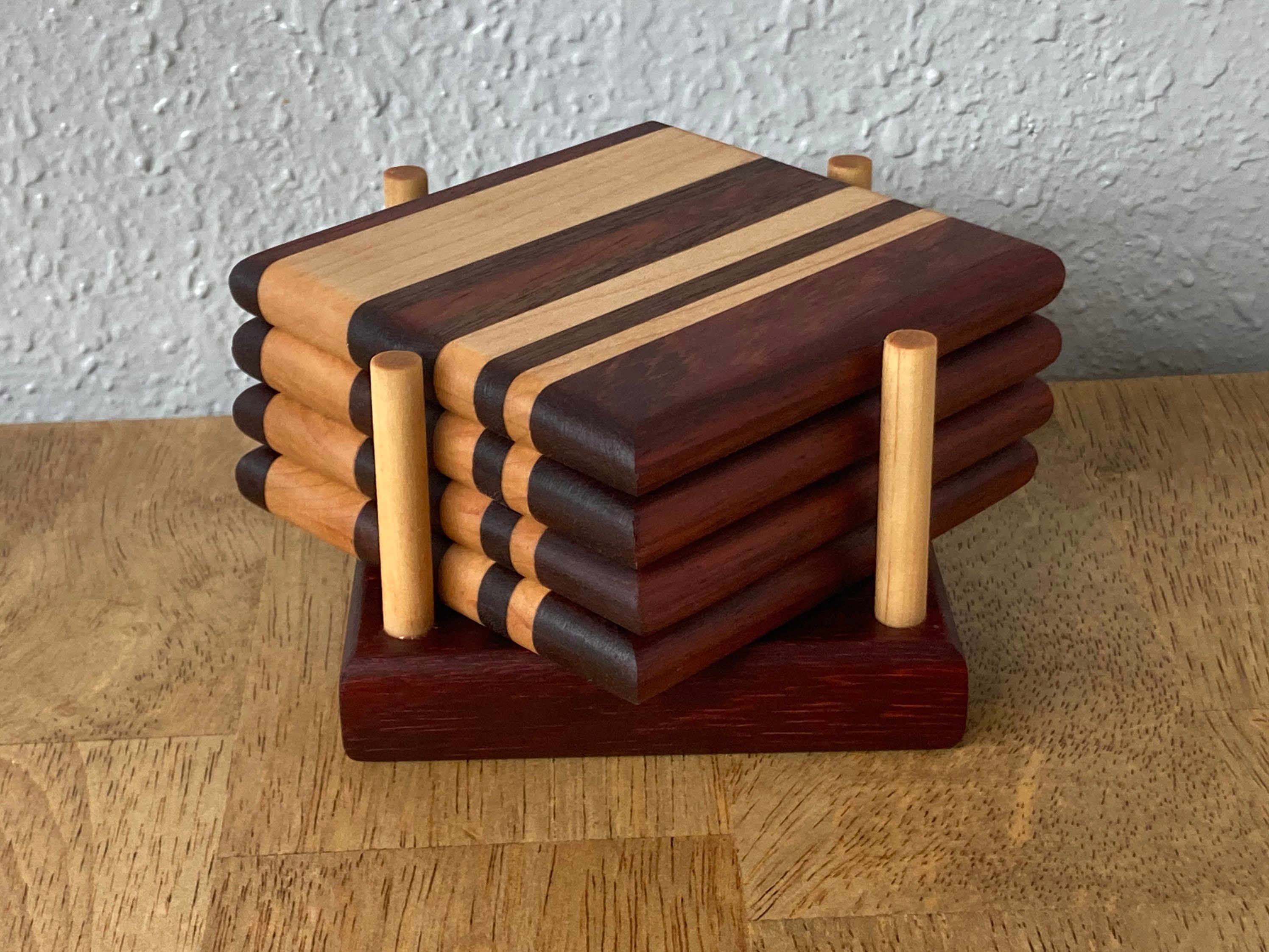 Handcrafted Wooden Coaster Set Coasters Drink Holder Set of Etsy UK
