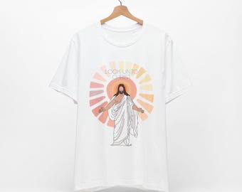Look Unto Christ - Camiseta de manga curta unissex em jersey