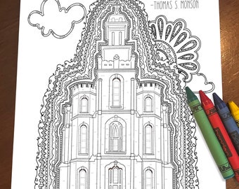 Temple Quote Coloring Page Digital Download