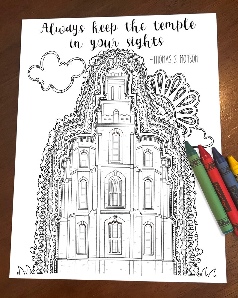 Temple Quote Coloring Page Digital Download - Etsy