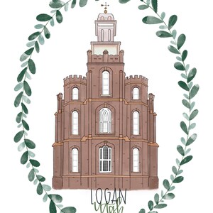 Logan Temple Watercolor Digital Download