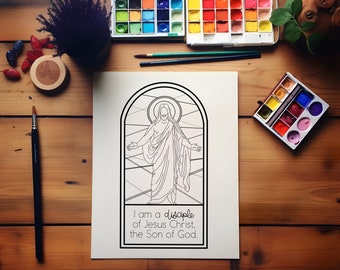 Página para colorir do tema juvenil “Discípulo de Cristo”
