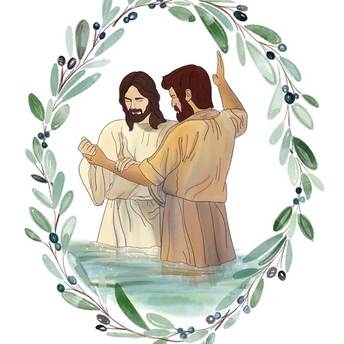Baptism Watercolor - Etsy