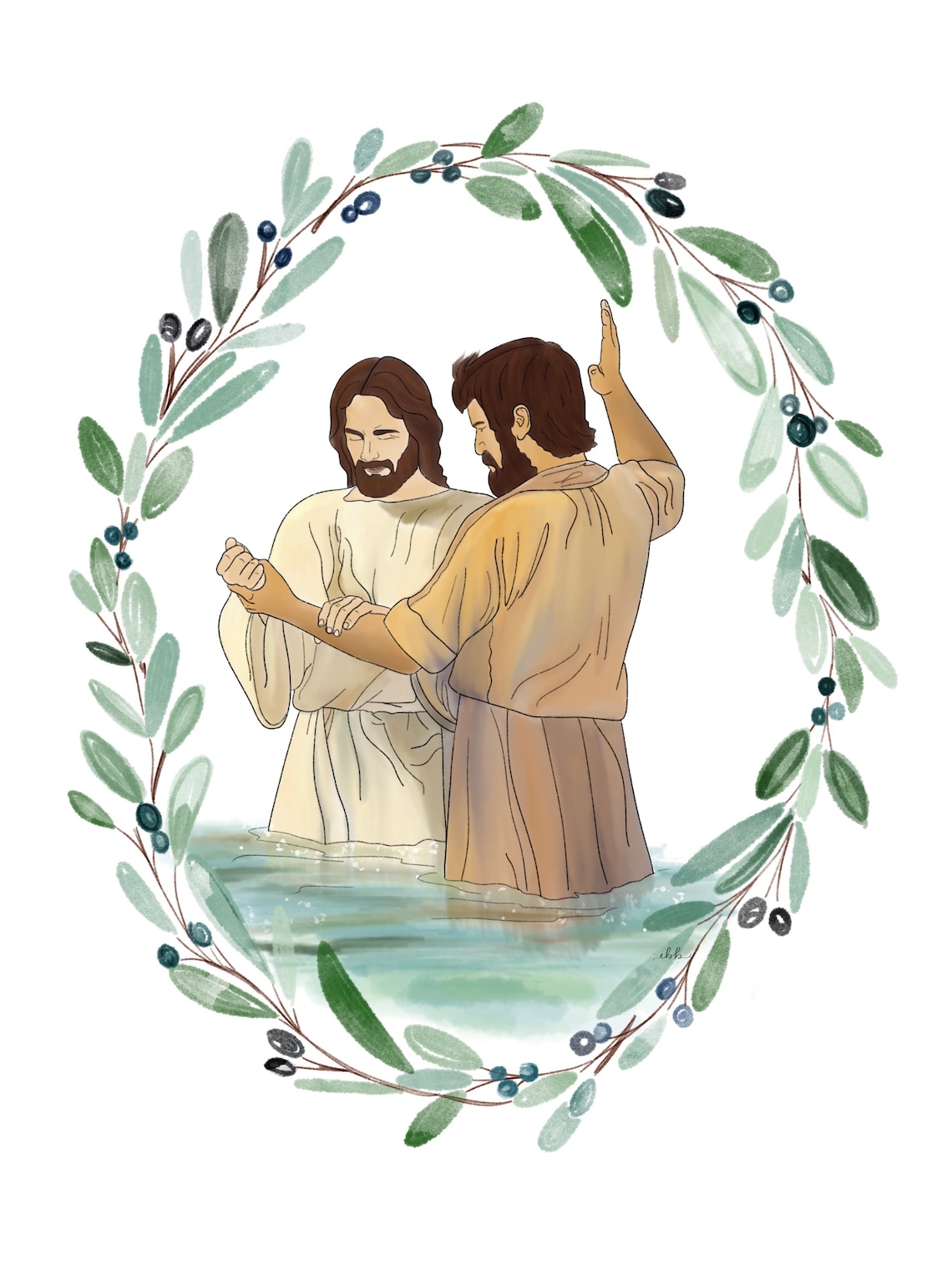 Baptism Watercolor Etsy