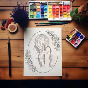 Comfort of Christ Coloring Page Digital Download