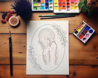Comfort of Christ Coloring Page Digital Download