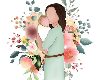 Acquerello Madre & Bambino