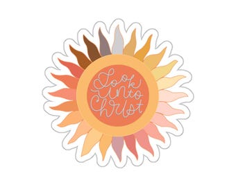 Adesivos recortados com beijos de olhar para Cristo