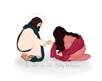 Download digitale dell'acquerello di Cristo "Non aver paura".