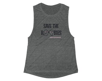 Consapevolezza del cancro al seno - Canotta muscolare Flowy Scoop da donna