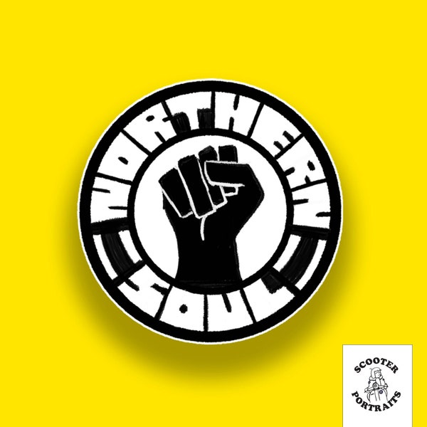 SP: Northern Soul, Classic Scooter, Scooter, Mods, Mod Art, Retro Scooter, Scootering, Scooterist - Vinyl Decal - Sticker
