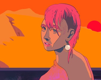 Young female homosapien accompanied by a jewel auricle adornment