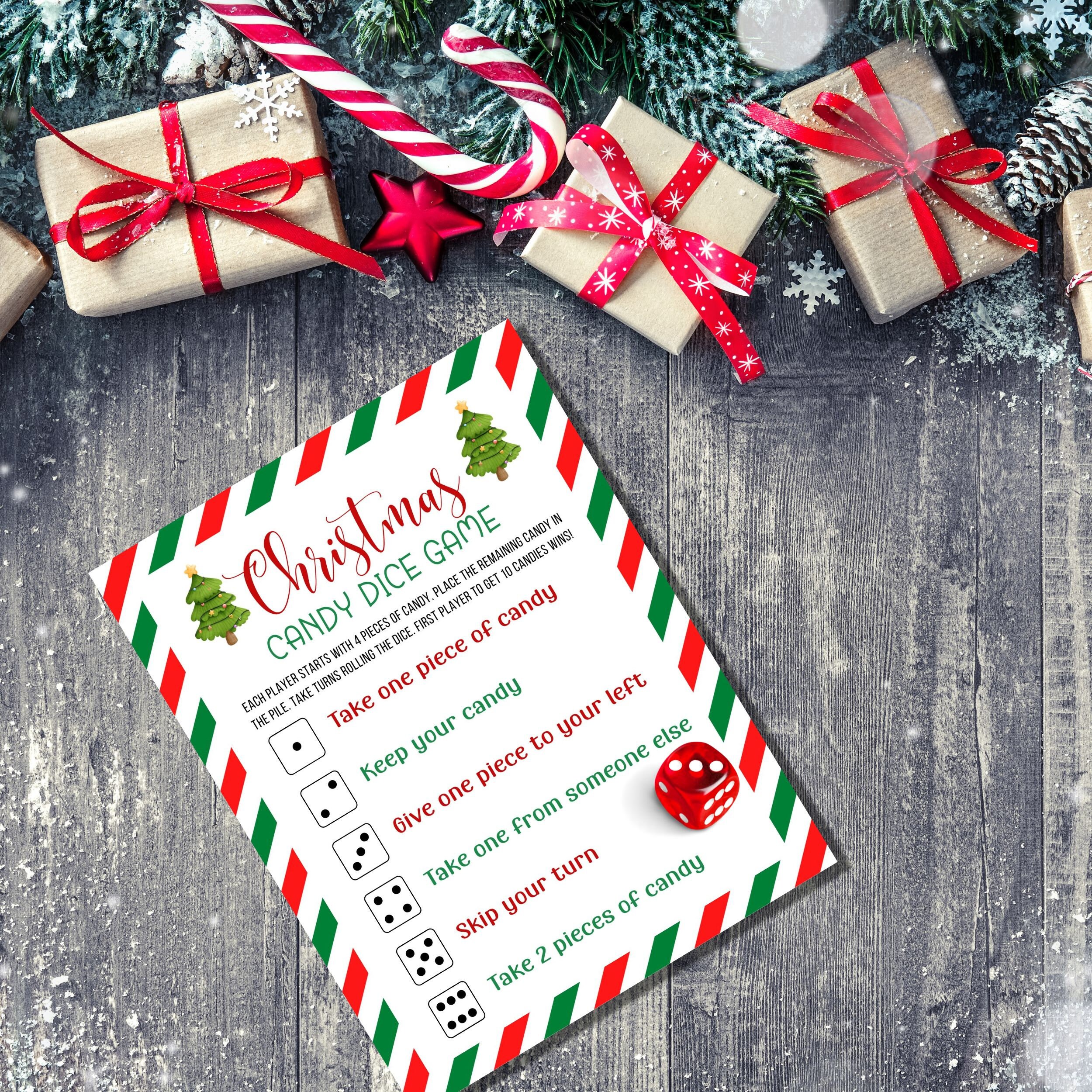 Christmas Candy Dice Game, Christmas Party Games for Kids, Kids Games