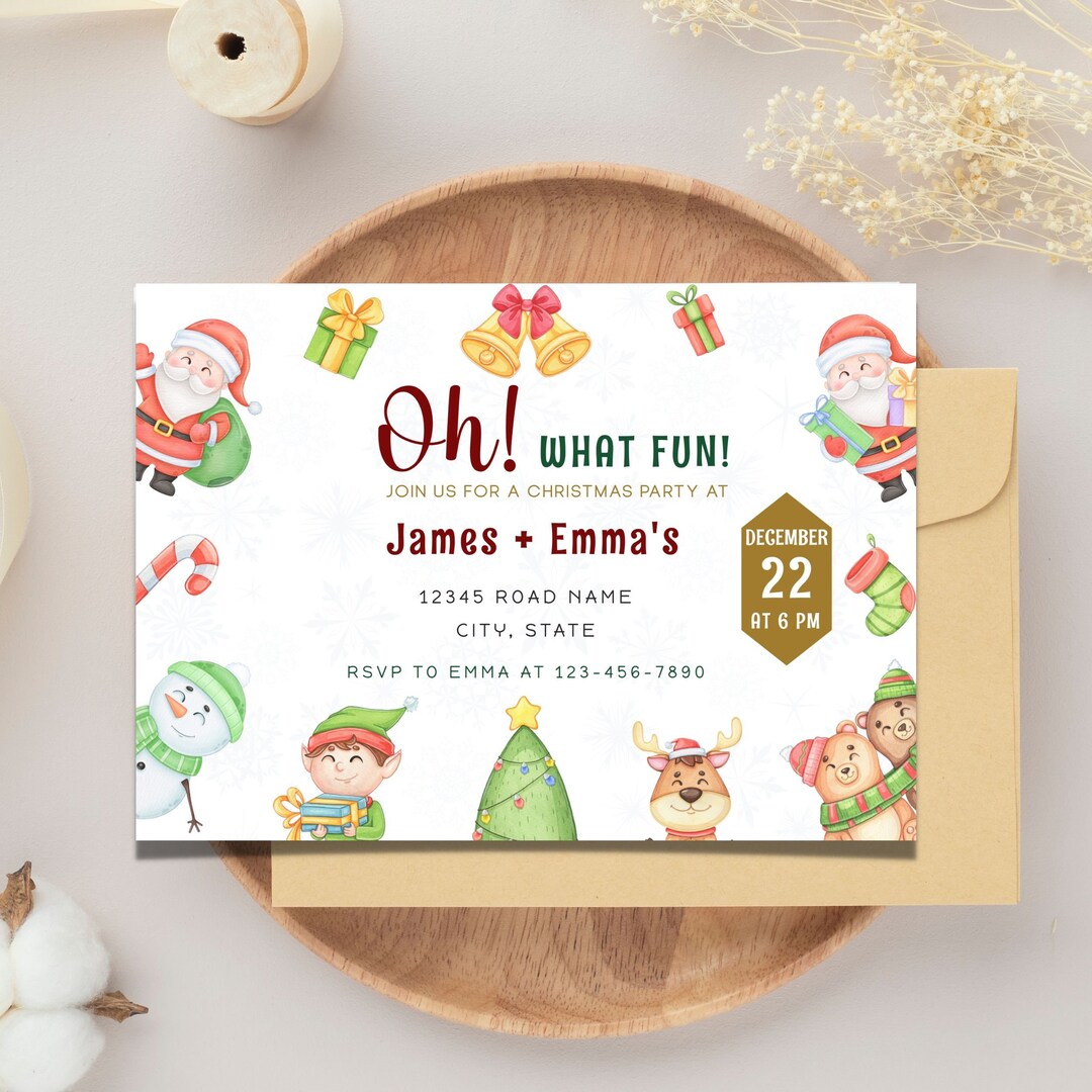 Christmas Party Invitation Kids Christmas Party Invitation - Etsy