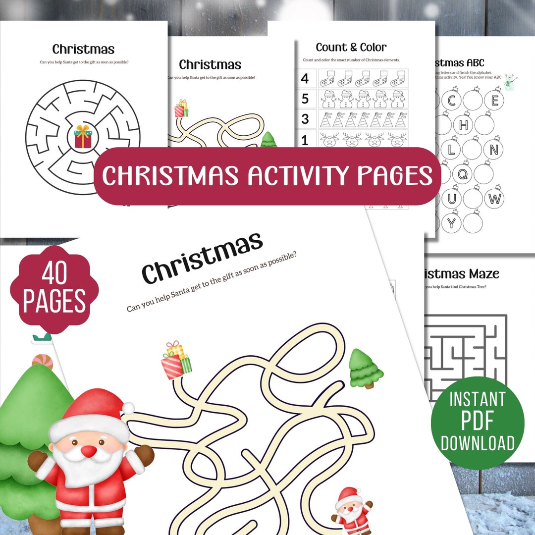 40 Printable Christmas Activities Christmas Activity for - Etsy