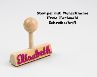 Vornamen Stempel mit Wunschname, handgemacht, Holz, wilde7DE